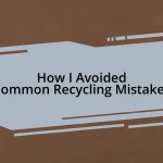 How I Avoided Common Recycling Mistakes