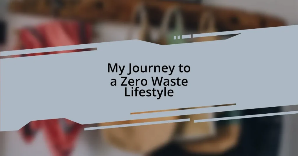My Journey to a Zero Waste Lifestyle