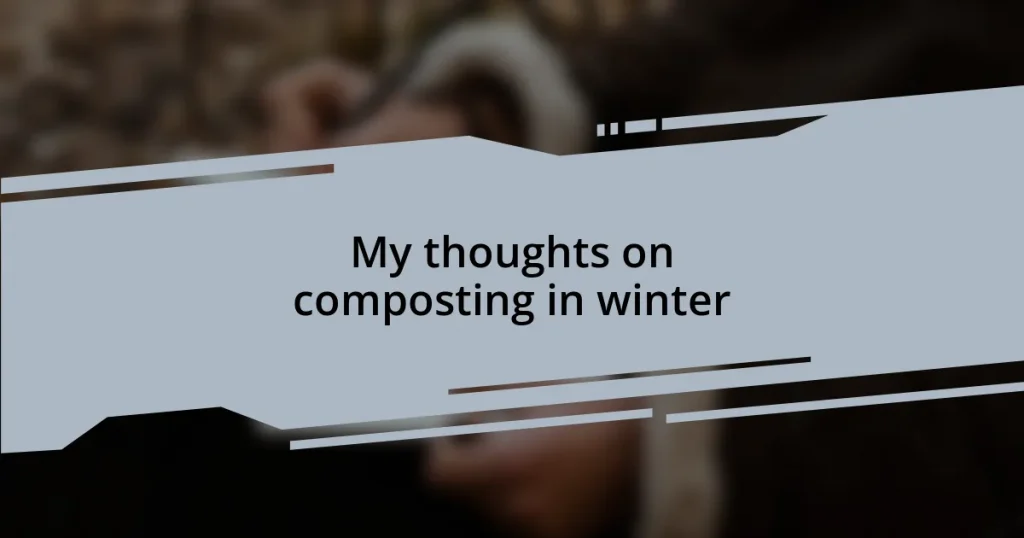 My thoughts on composting in winter