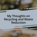 My Thoughts on Recycling and Waste Reduction