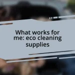 What works for me: eco cleaning supplies