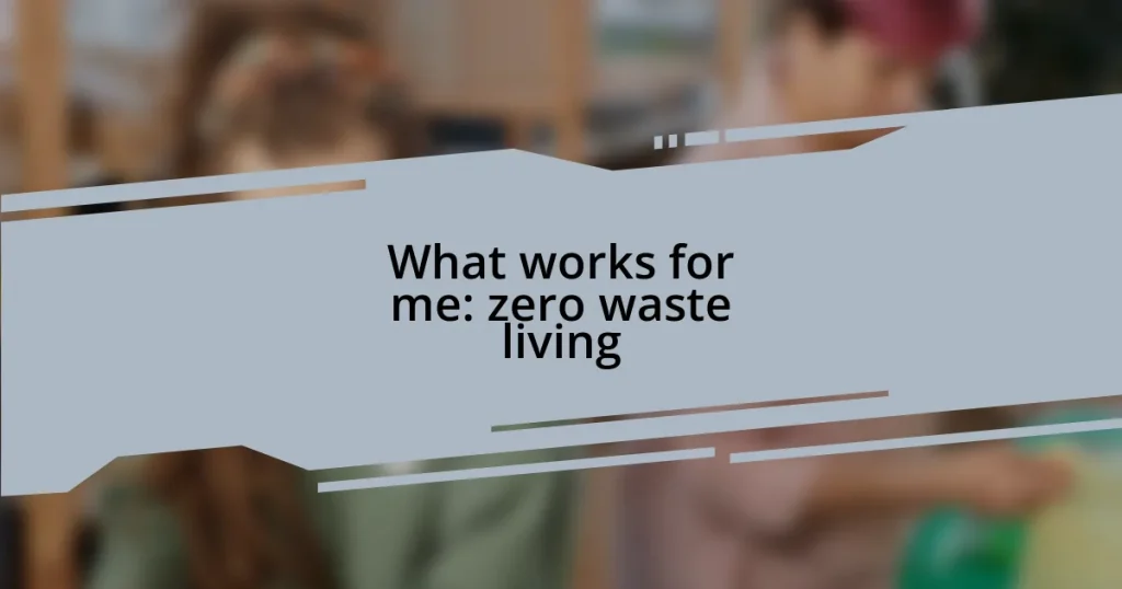 What works for me: zero waste living