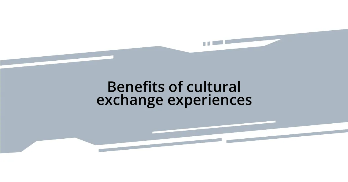 Benefits of cultural exchange experiences